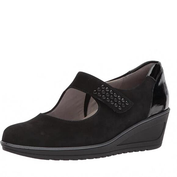 NEW ARA women\'s hellen wedge shoes in nubuk vernice
